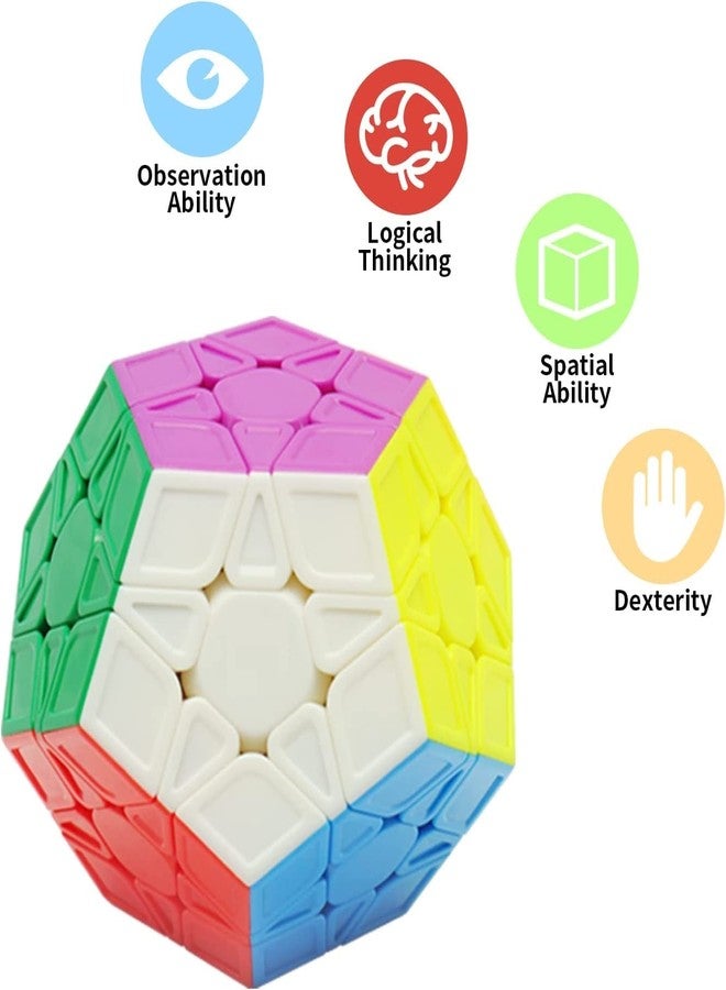مجموعة مكعبات السرعة من AUTHFORT، مجموعة المكعبات السحرية المكونة من 2x2x2 و3x3x3 Megaminx M، مكعب خماسي الأضلاع، مكعب أحجية أملس (3 قطع) - Image 4